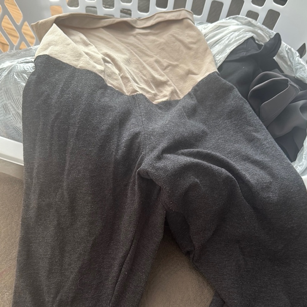 Motherhood Gray and Tan Kids Leggings